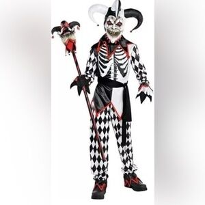 *NEW* SINISTER JESTER Halloween 5 Piece Costume for Boys - Medium 8-10 Dress Up